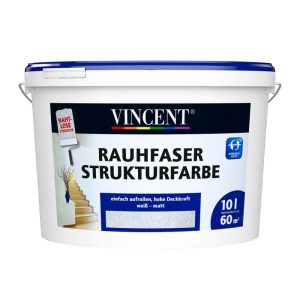 Vincent Rauhfaser Strukturfarbe tuchmatt 10 L Vincent Rauhfaser Strukturfarbe tuchmatt 10 L