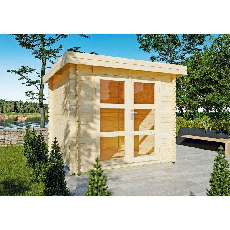 Blockbohlenhaus Dortmund 1 natur 220 x 220 cm