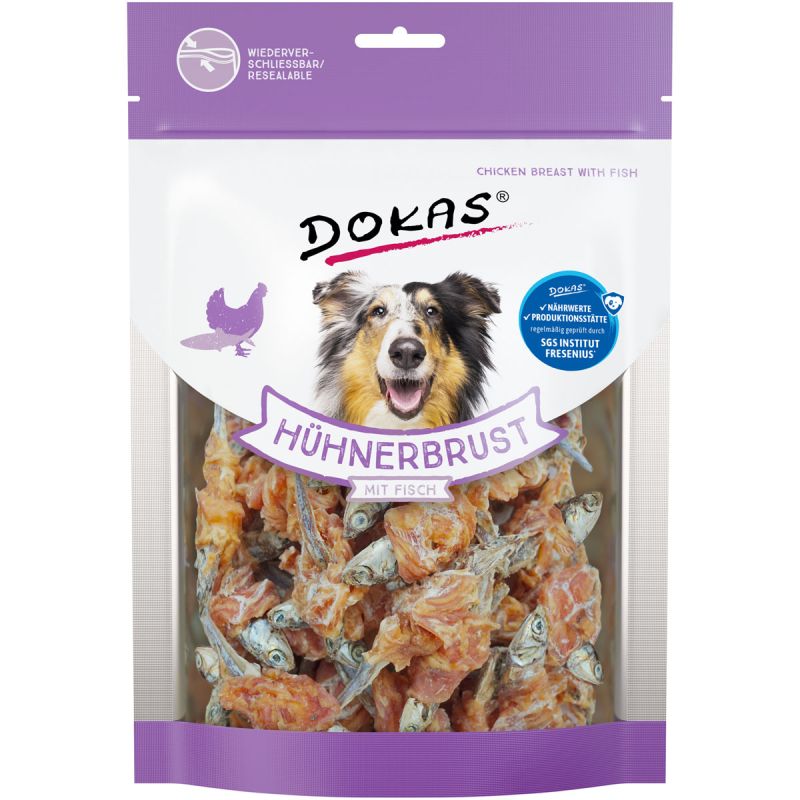 Dokas Snack Hühnerbrust mit Fisch 220g