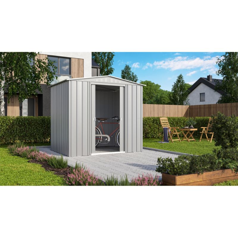 Gartenhaus Tower 86 silbermetallic