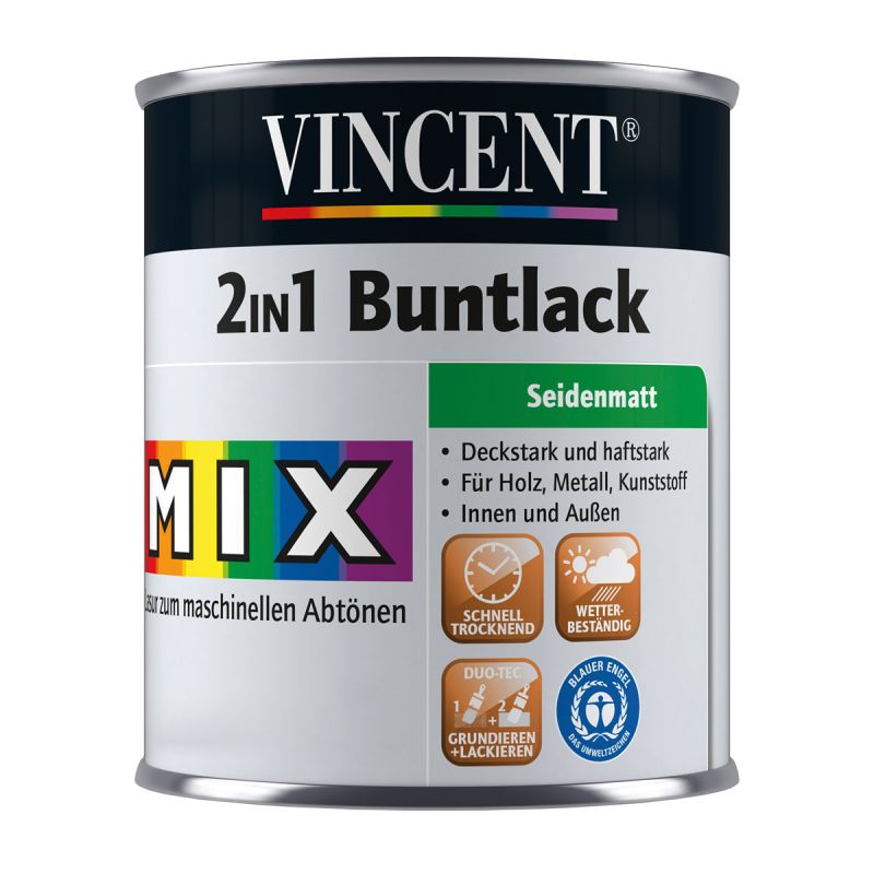 Vincent  Lack 2in1 Buntlack MIX IT! seidenmatt 0,375 l