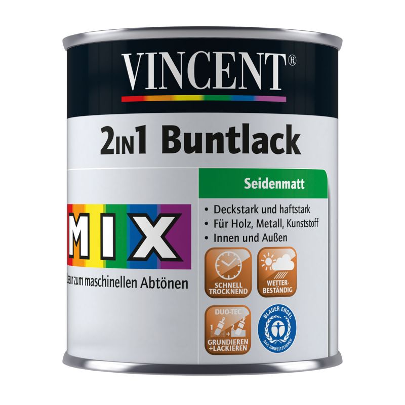 Vincent  Lack 2in1 Buntlack MIX IT! seidenmatt 0,75 l