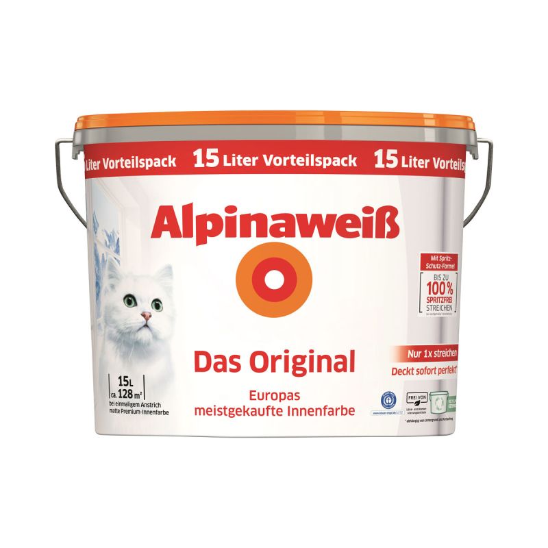 Alpina weiß Das Original Spritzfrei Matt 15 L