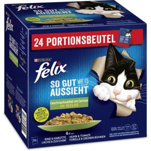 Felix So gut wie es aussieht Gelee Vielfalt Gemüse 24 x 85g Portionsbeutel Felix So gut wie es aussieht Gelee Vielfalt Gemüse 24 x 85g Portionsbeutel