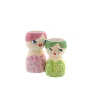 Pflanztopf Babuschka 14,5 x 24 cm grün/creme Pflanztopf Babuschka 14,5 x 24 cm grün/creme