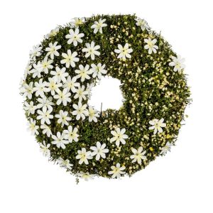 Naturkranz mit Blumen Durchmesser 29 x 6,5 cm grün-gelb Naturkranz mit Blumen Durchmesser 29 x 6,5 cm grün-gelb
