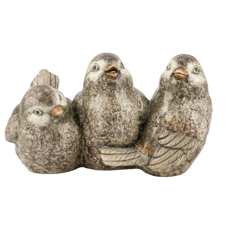 Kunstgewerbe Gehlmann Dekofigur Keramikvogeltrio grün 40 x 28 x 25 cm