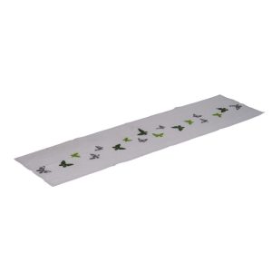 Leinen-Tischläufer Schmetterlingsmuster 40 x 150 cm weiß-grün Leinen-Tischläufer Schmetterlingsmuster 40 x 150 cm weiß-grün