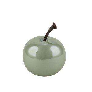 Keramik-Apfel Durchmesser 8 x 6,5 cm perlmutt-grün Keramik-Apfel Durchmesser 8 x 6,5 cm perlmutt-grün