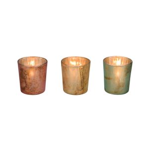 Glas-Windlicht Durchmesser 8 x 8 cm pink-mint-goldgelb Glas-Windlicht Durchmesser 8 x 8 cm pink-mint-goldgelb