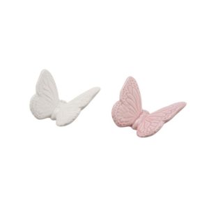 Keramik-Schmetterling 7 x 2 x 6 cm weiß-rosa Keramik-Schmetterling 7 x 2 x 6 cm weiß-rosa
