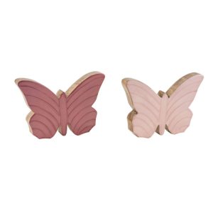Mangoholz-Schmetterling 12 x 2,5 x 9 cm rosa-pink Mangoholz-Schmetterling 12 x 2,5 x 9 cm rosa-pink