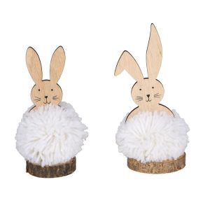 Holzaufsteller Hase mit Wolle 10 x 10 x 10 cm braun Holzaufsteller Hase mit Wolle 10 x 10 x 10 cm braun