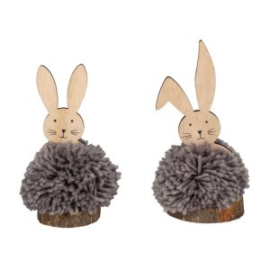 Holzaufsteller Hase mit Wolle 10 x 10 x 10 cm weiß Holzaufsteller Hase mit Wolle 10 x 10 x 10 cm weiß