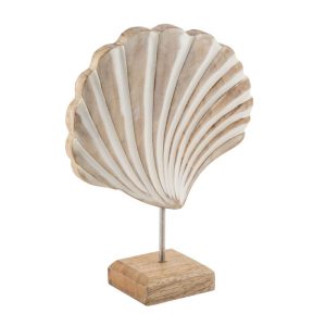 Mangoholzaufsteller Muschel 14 x 20 x 5 cm natur-weiß Mangoholzaufsteller Muschel 14 x 20 x 5 cm natur-weiß