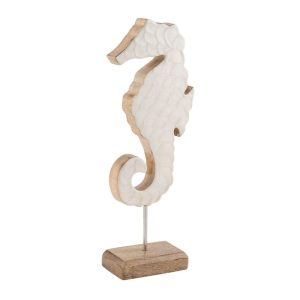 Mangoholzaufsteller Seepferdchen 12 x 35 x 6 cm natur-weiß Mangoholzaufsteller Seepferdchen 12 x 35 x 6 cm natur-weiß