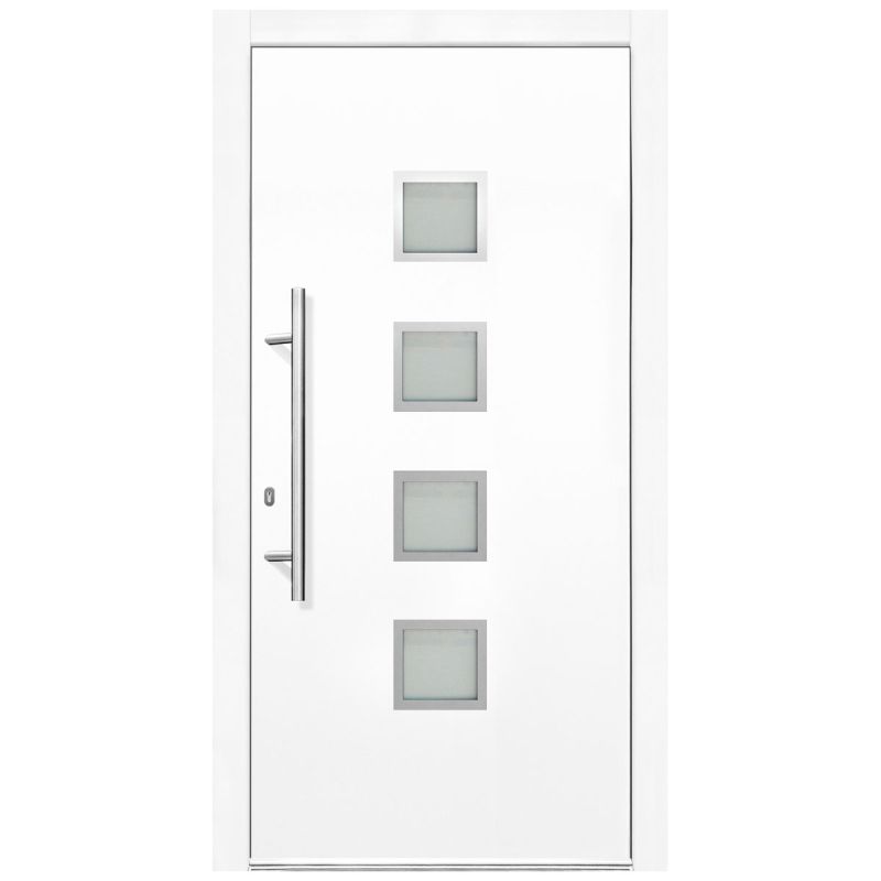 Kunststoff-Haustür Prestige KP08 DIN L weiß 100 x 210 cm