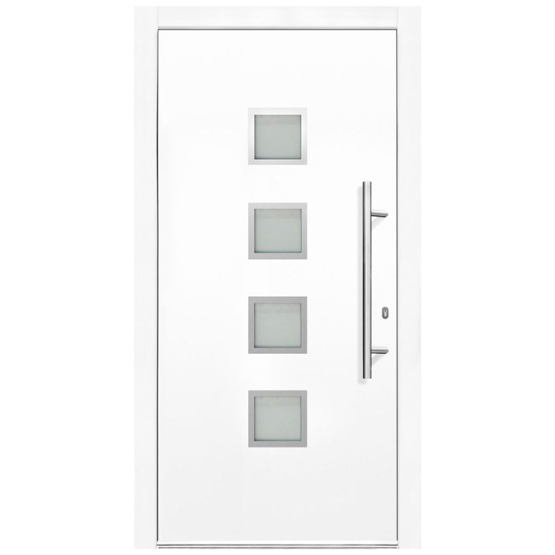 Kunststoff-Haustür Prestige KP08 DIN R weiß 100 x 210 cm