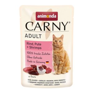 Carny Cat Adult Rind Pute Shrimps 85g Portionsbeutel Carny Cat Adult Rind Pute Shrimps 85g Portionsbeutel