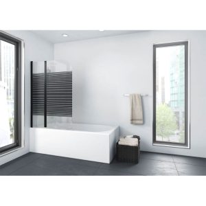 Aurlane Badewannenfaltwand Black Elegance Streifen 100 x 140 cm Aurlane Badewannenfaltwand Black Elegance Streifen 100 x 140 cm
