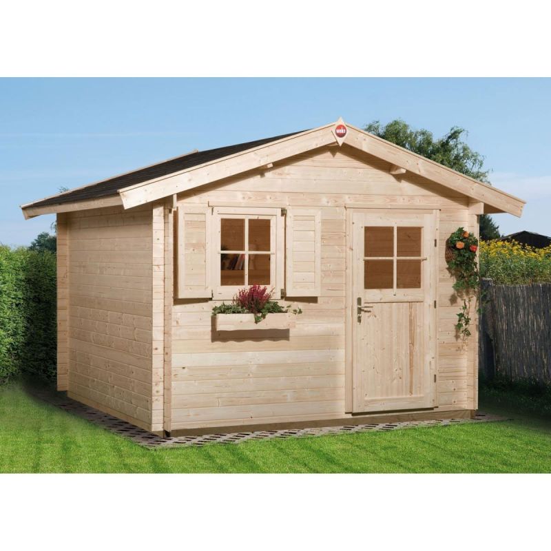 Weka Gartenhaus Premium 28 mm Flügeltür 380 x 330 x 262 cm