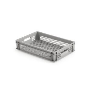 Aufbewahrungsbox vergittert 60 x 40 x 12 cm grau Aufbewahrungsbox vergittert 60 x 40 x 12 cm grau
