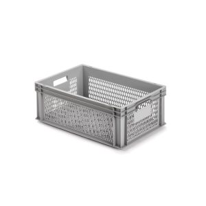 Aufbewahrungsbox vergittert 60 x 40 x 22 cm grau Aufbewahrungsbox vergittert 60 x 40 x 22 cm grau