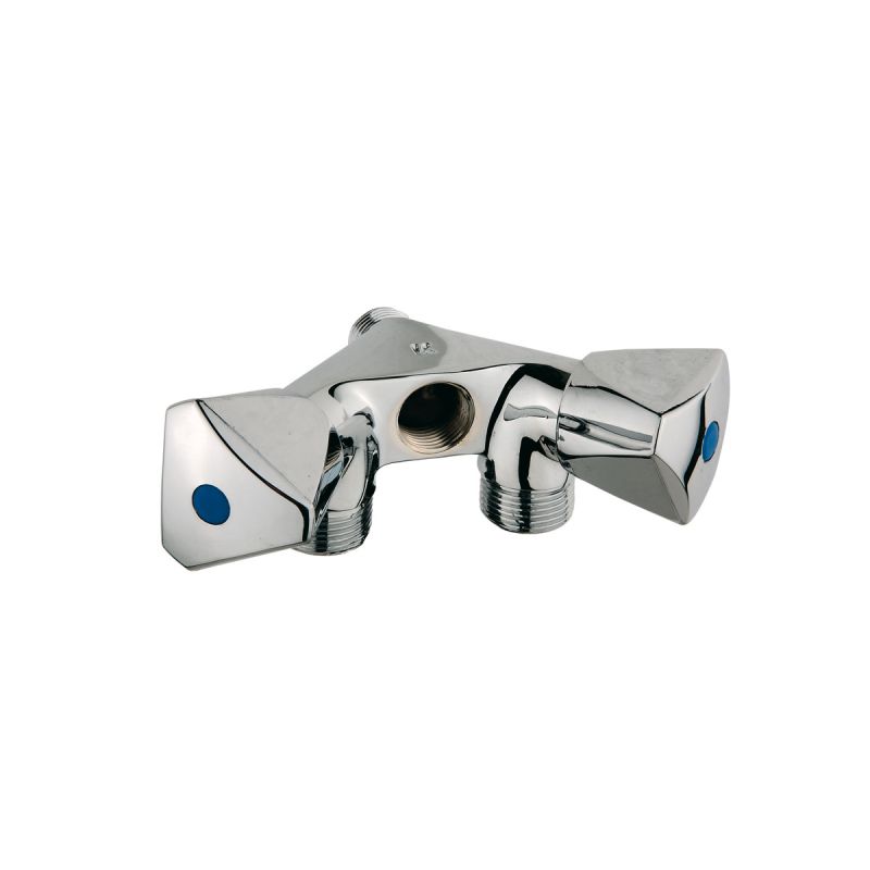 Kirchhoff GA-Wandventil doppelt 1/2"AG x 3/4" AG x 1/2"IG mit Rueckflussverhinderer
