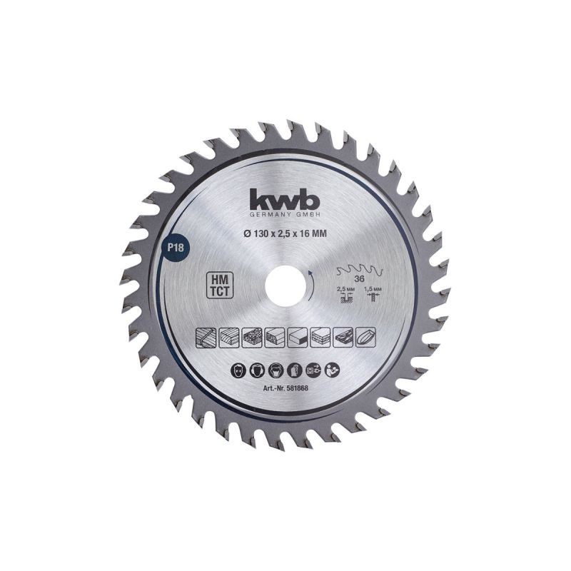 kwb Präzisions-Kreissägeblätter für Handkreissägen Durchmesser 130x16 mm