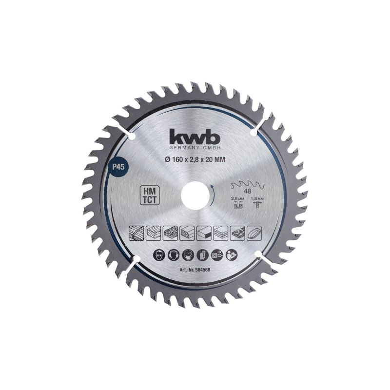 kwb Präzisions-Kreissägeblätter für Handkreissägen Durchmesser 160x20 mm