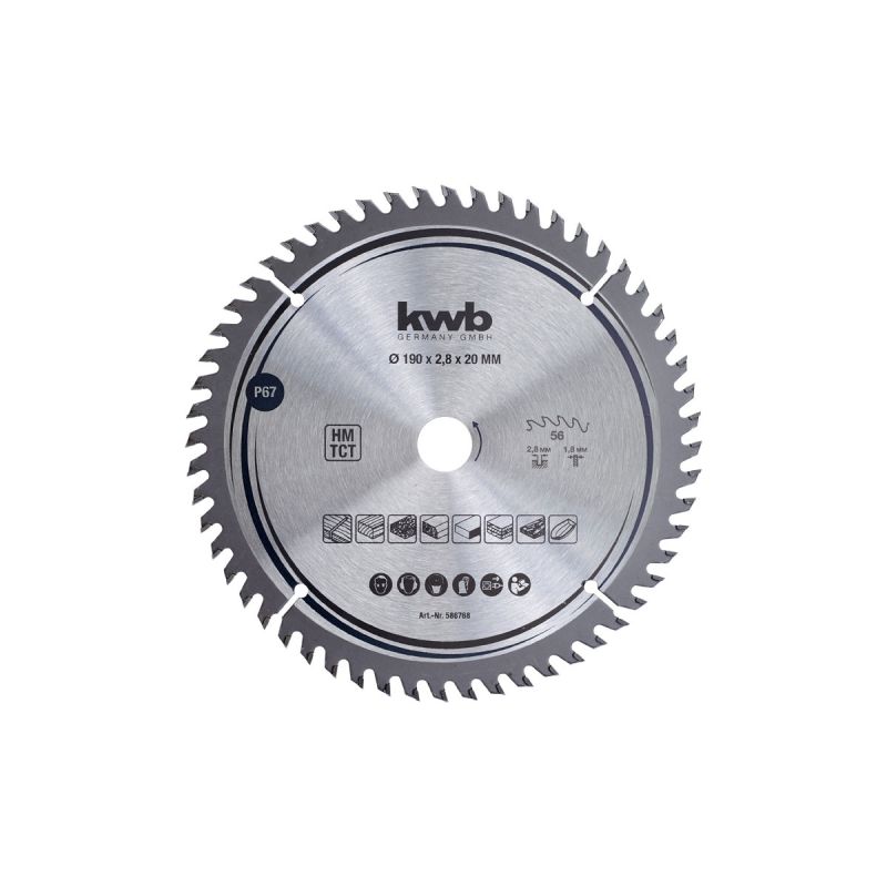 kwb Präzisions-Kreissägeblätter für Handkreissägen Durchmesser 190x20 mm