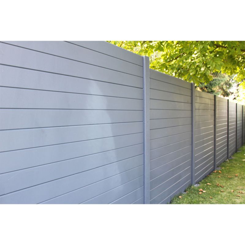 Beckers Betonzaun Standard S Prestigeglatt Motiv eins. 200x38,5x3,5 cm grau
