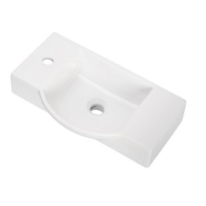 Fackelmann Gäste-WC Keramikbecken SBC 545 x 145 x 317 mm Weiß Hahnloch links Fackelmann Gäste-WC Keramikbecken SBC 545 x 145 x 317 mm Weiß Hahnloch links