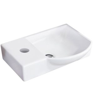 Fackelmann Gäste-WC Keramikbecken SBC 455 x 145 x 320 mm Weiß Hahnloch links Fackelmann Gäste-WC Keramikbecken SBC 455 x 145 x 320 mm Weiß Hahnloch links