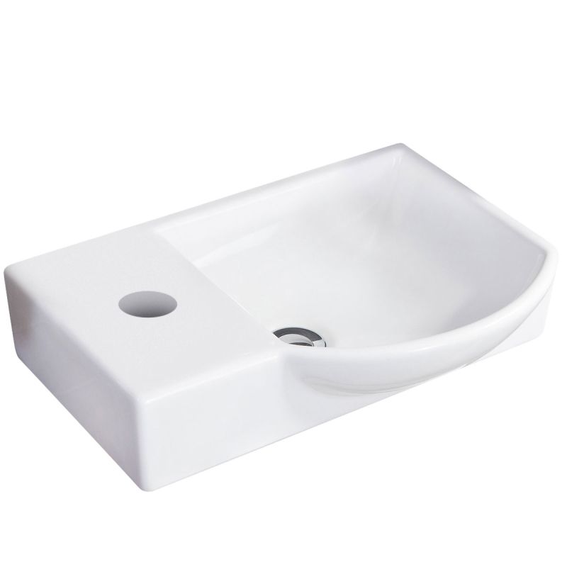 Fackelmann Gäste-WC Keramikbecken SBC 455 x 145 x 320 mm Weiß Hahnloch links