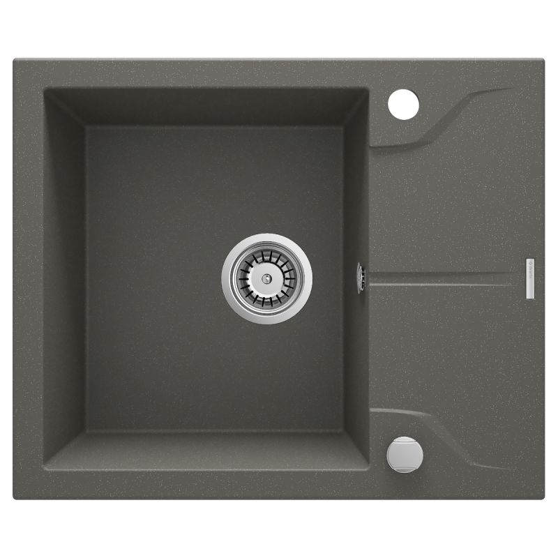 deante 1 Becken Granitspüle ANDANTE mit kurzer Abtropffläch anthrazit metallic