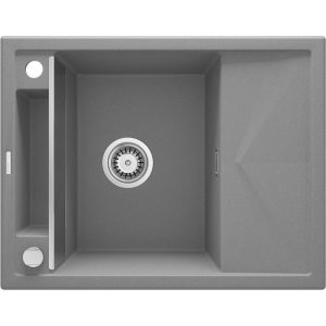 deante  1 Becken Granitspüle MAGNETIC mit kurzer Abtropffläch grau metallic