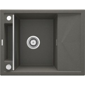 deante  1 Becken Granitspüle MAGNETIC mit kurzer Abtropffläch anthrazit metallic