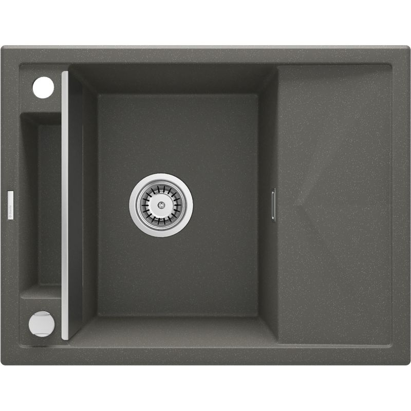 deante 1 Becken Granitspüle MAGNETIC mit kurzer Abtropffläch anthrazit metallic