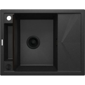 deante  1 Becken Granitspüle MAGNETIC mit kurzer Abtropffläch graphit metallic