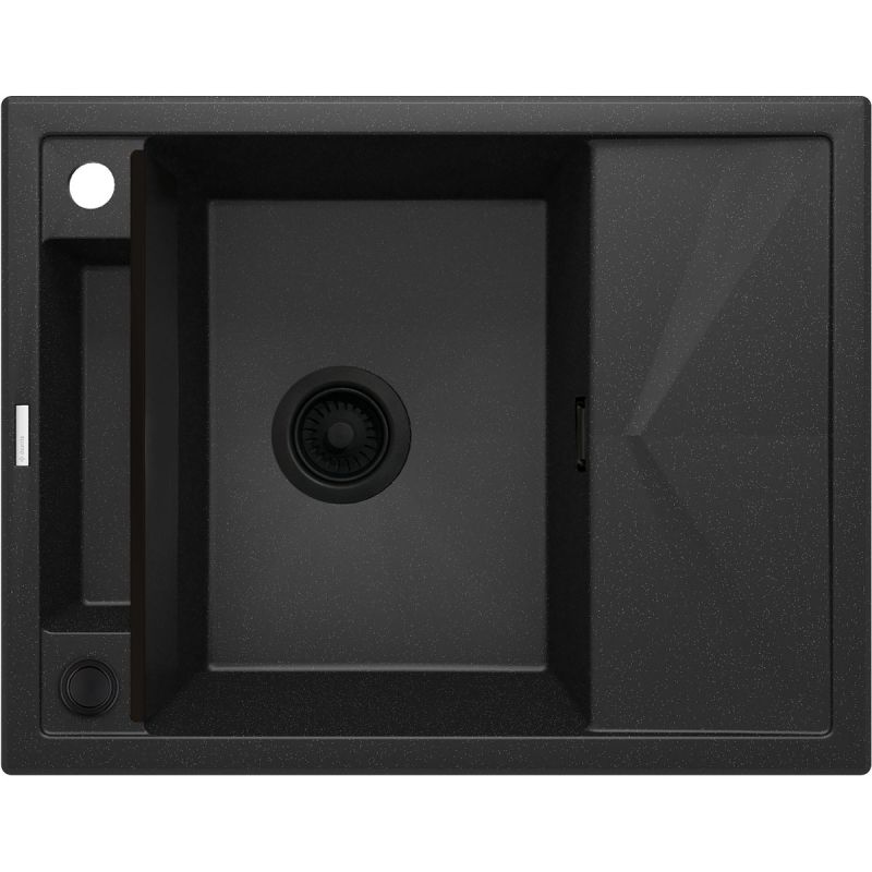deante 1 Becken Granitspüle MAGNETIC mit kurzer Abtropffläch graphit metallic