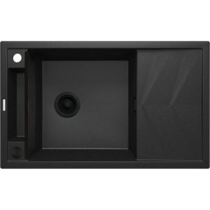 deante  1 Becken Granitspüle MAGNETIC mit Abtropffläch graphit metallic