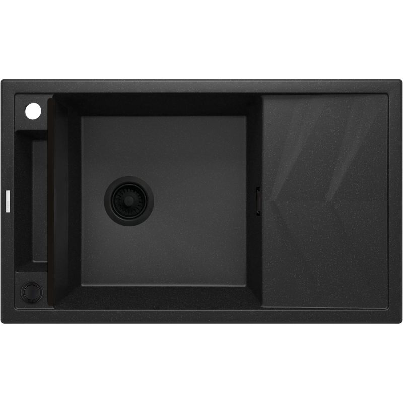 deante 1 Becken Granitspüle MAGNETIC mit Abtropffläch graphit metallic