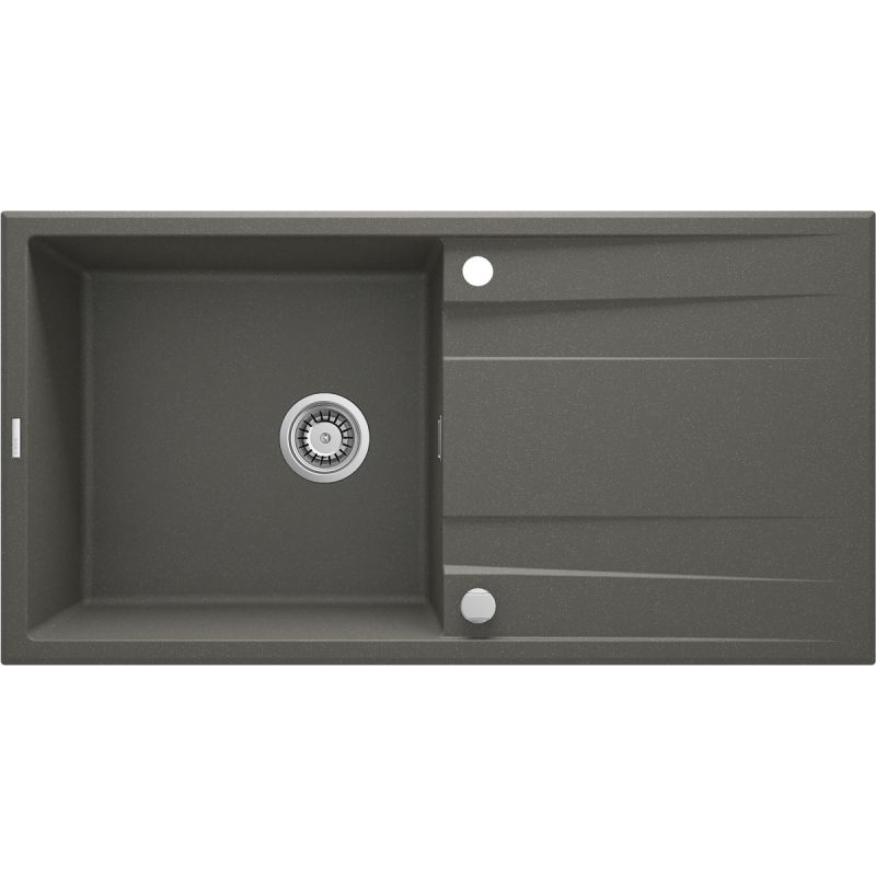 deante 1 Becken Granitspüle ERIDAN mit Abtropffläch anthrazit metallic