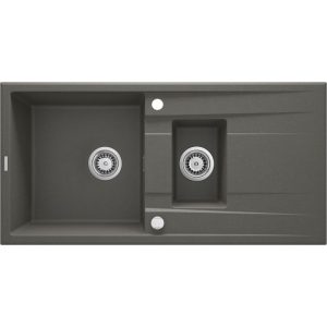 deante  1,5 Becken Granitspüle ERIDAN mit Abtropffläch anthrazit metallic