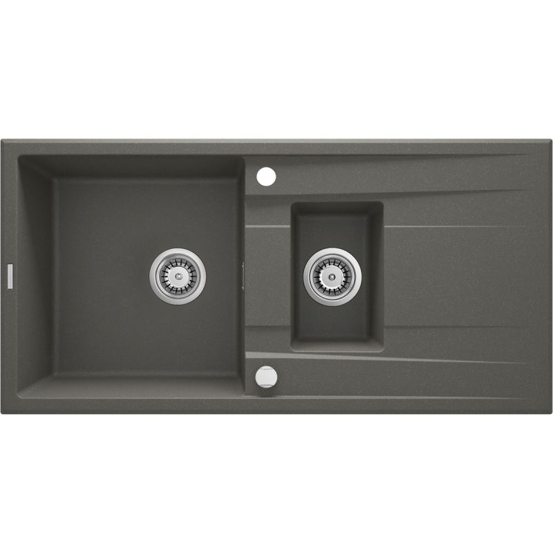 deante 1,5 Becken Granitspüle ERIDAN mit Abtropffläch anthrazit metallic