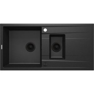 deante  1,5 Becken Granitspüle ERIDAN mit Abtropffläch graphit metallic