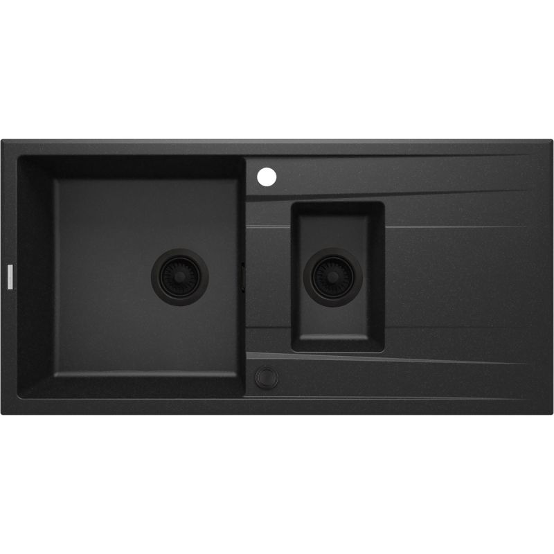 deante 1,5 Becken Granitspüle ERIDAN mit Abtropffläch graphit metallic