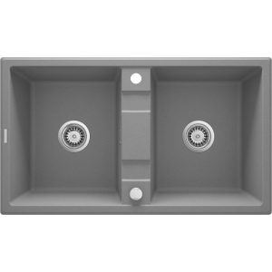 deante 2 Becken Granitspüle ERIDAN ohne Abtropffläche grau metallic deante 2 Becken Granitspüle ERIDAN ohne Abtropffläche grau metallic
