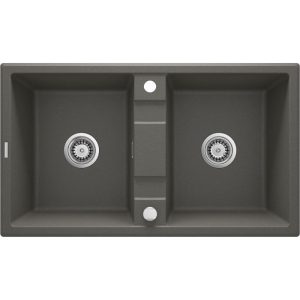 deante 2 Becken Granitspüle ERIDAN ohne Abtropffläch anthrazit metallic deante 2 Becken Granitspüle ERIDAN ohne Abtropffläch anthrazit metallic